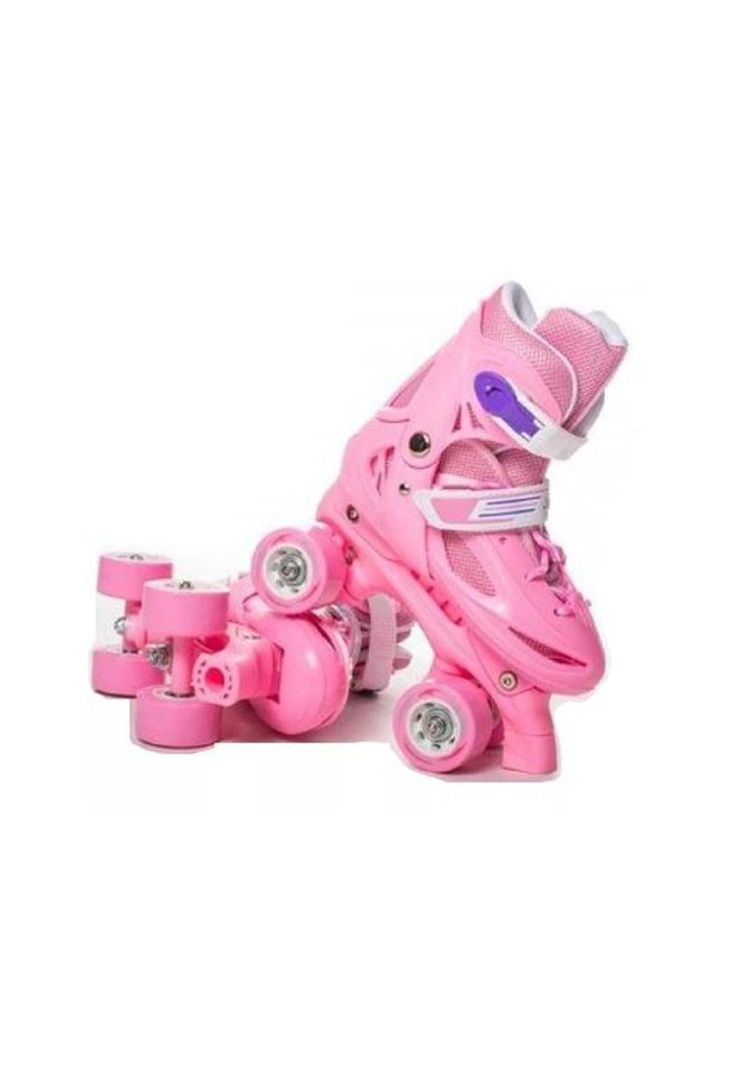 Patín 4 ruedas + set protección talla 29-32, rosado-3