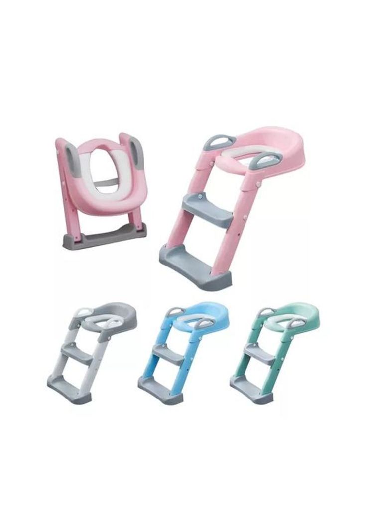 Asiento adaptador de inodoro WC acolchado, color rosado-1