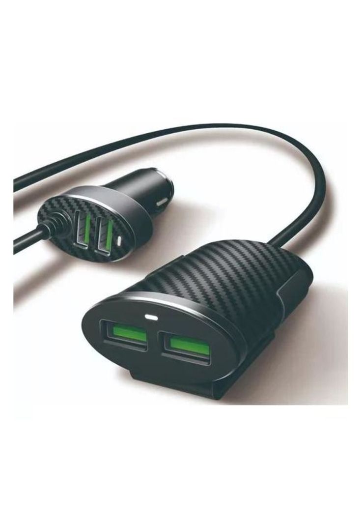 Cargador USB auto con alargador 4 puertos 1 metro-2