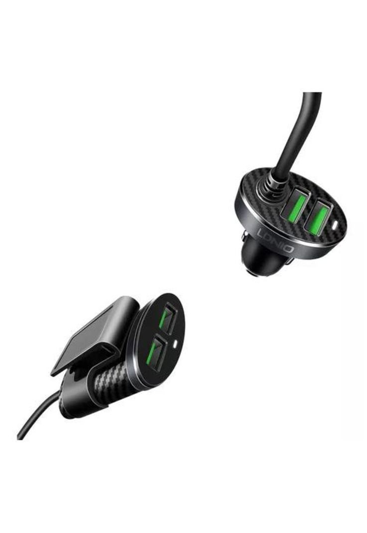 Cargador USB auto con alargador 4 puertos 1 metro-3