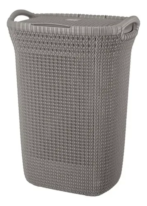 Canasto ropa rectangular Khipu plástico color gris