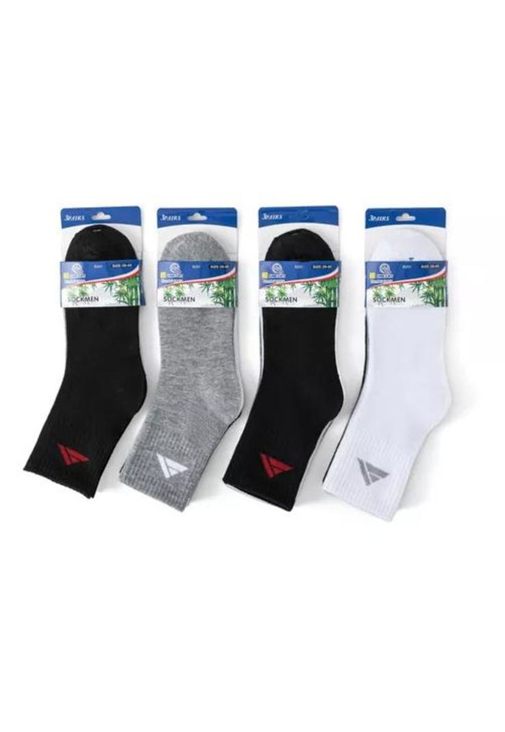 Pack de 12 calcetines largos de bambú para hombre, deportivos, multicolor, talla 39-44-3