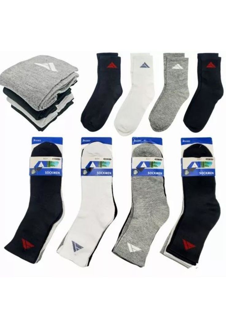 Pack de 12 calcetines largos de bambú para hombre, deportivos, multicolor, talla 39-44-6