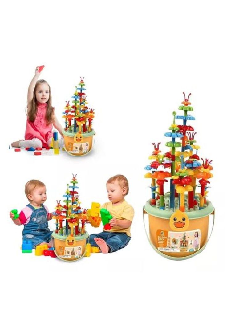 Balde de bloques de construcción 142 pcs juguete didáctico-0