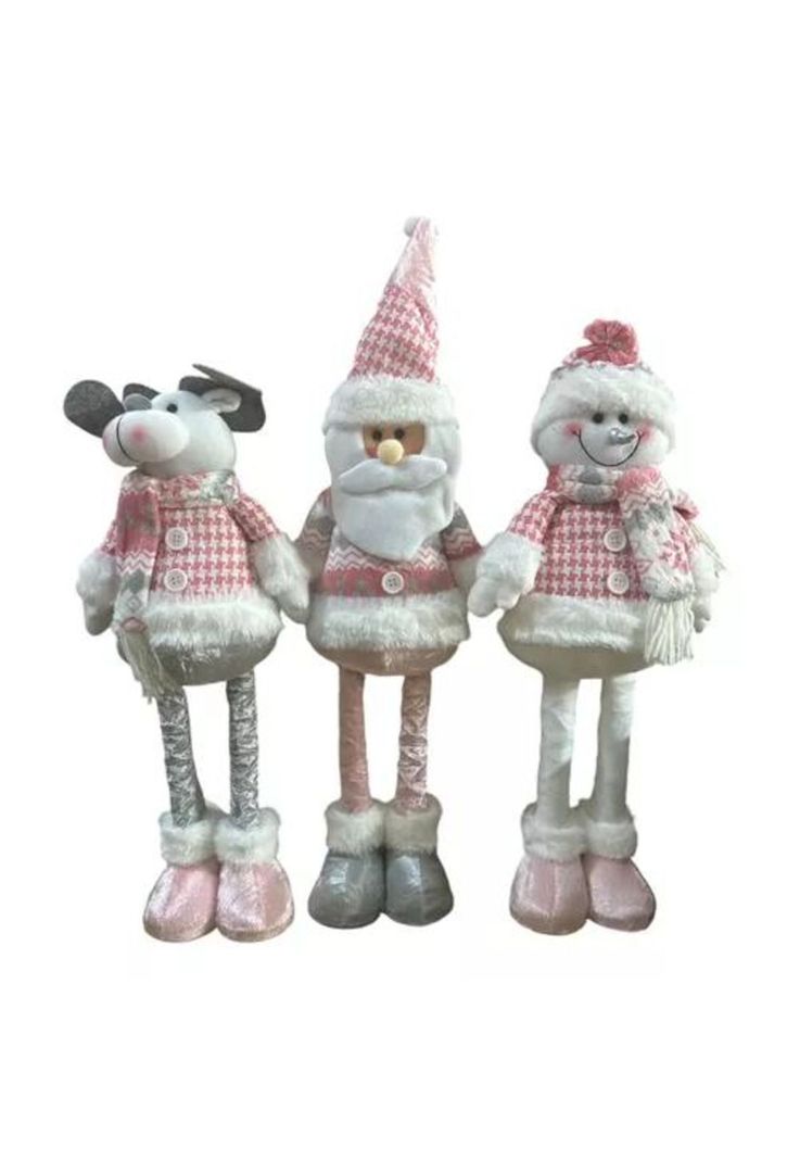 Pack x3 muñecos navideños pata larga pascuero, mono nieve verde-4