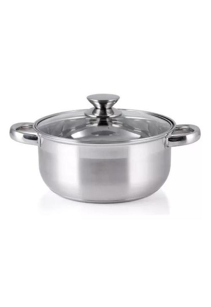 Batería de Cacerolas + Sartén - Begônia, Acero Inoxidable, Color Plata-1