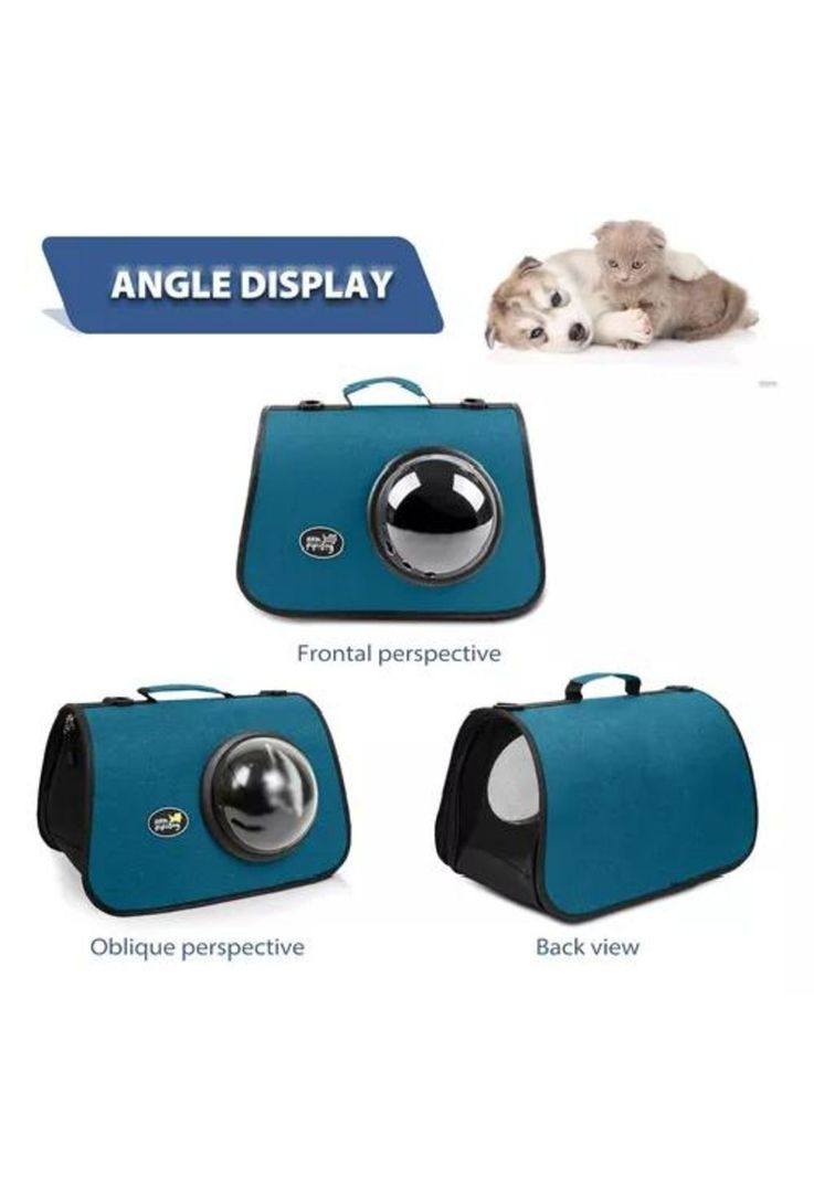 Bolso de transporte cápsula para mascotas malla transpirable verde-1