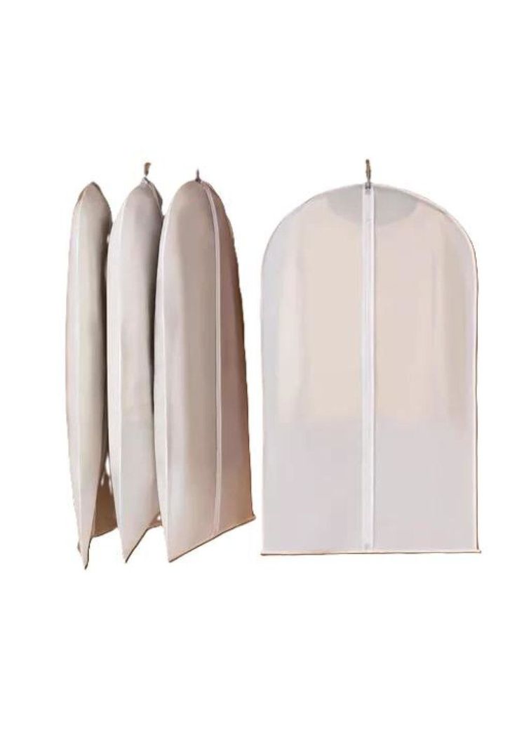 Fundas bolsas transparentes para ropa 5 pcs blancas-1