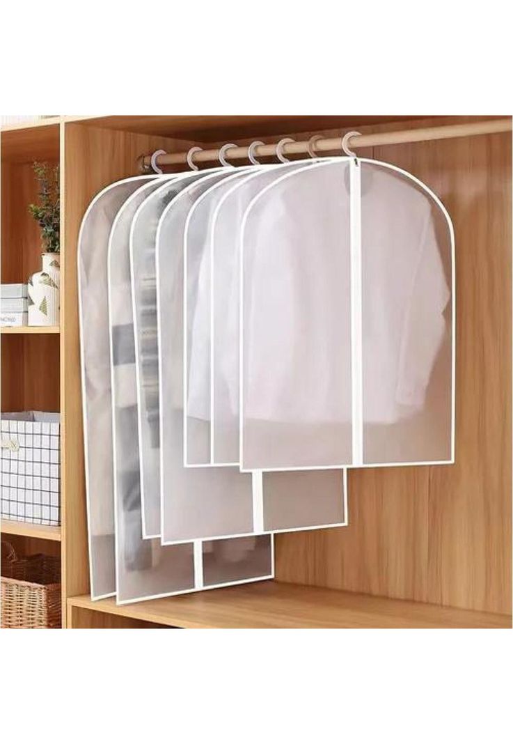 Fundas bolsas transparentes para ropa 5 pcs blancas-4