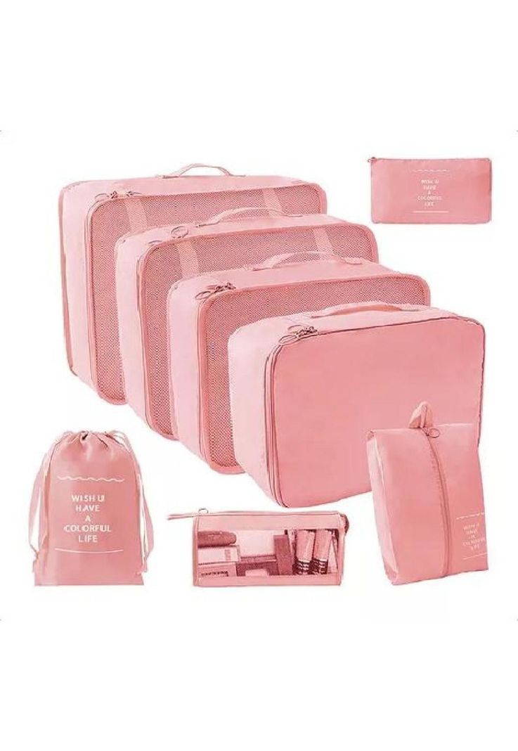 Bolsas de Viaje 8 en 1 - Color Rosado-0