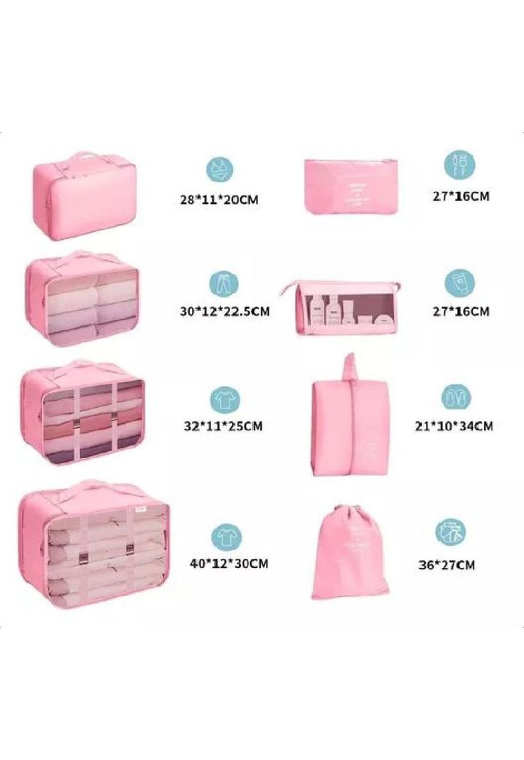 Bolsas de Viaje 8 en 1 - Color Rosado-1
