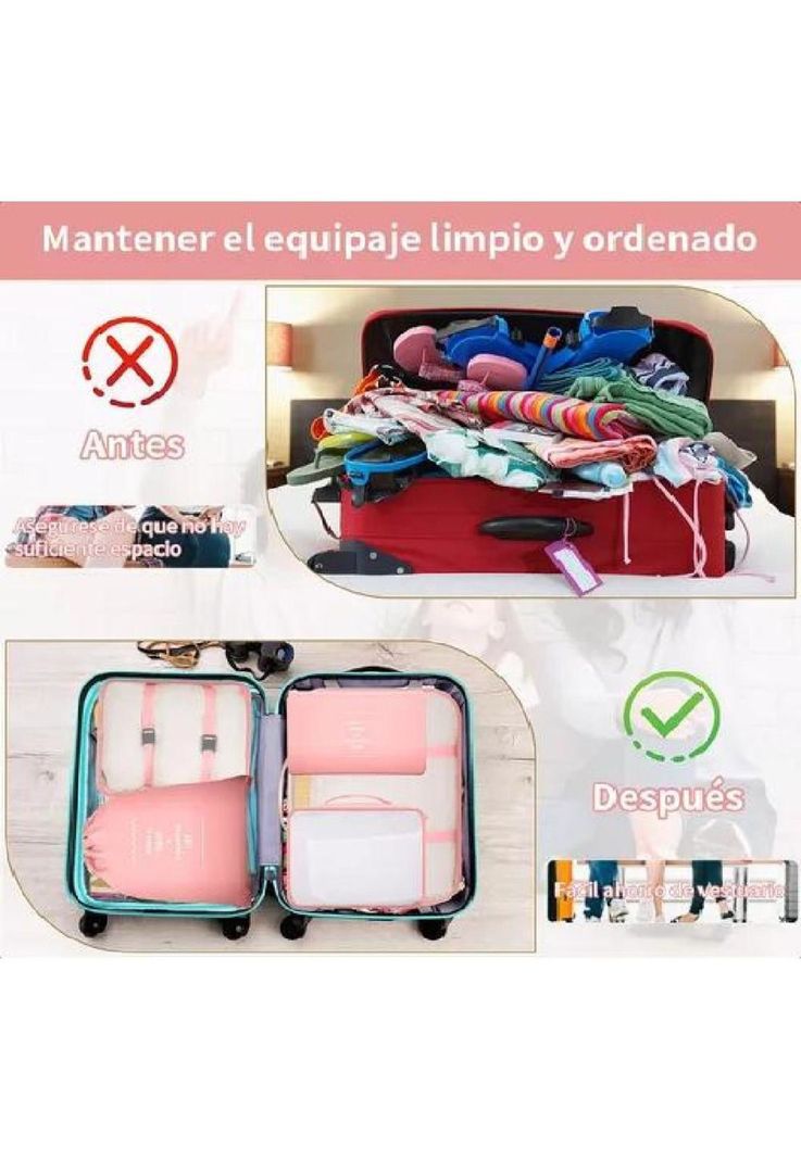 Bolsas de Viaje 8 en 1 - Color Rosado-4
