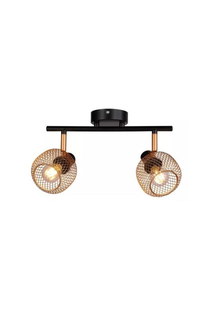 Foco sobrepuesto Indo malla 2 luces color dorado-0