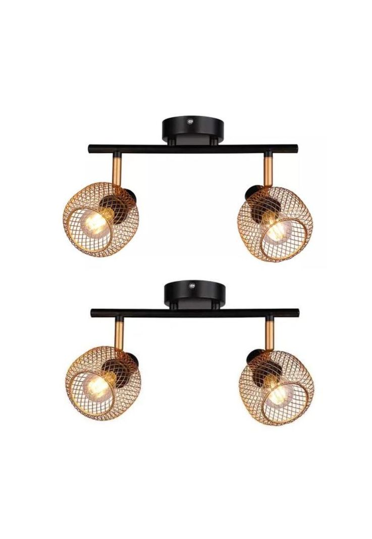 Foco sobrepuesto Indo malla 2 luces color dorado-1