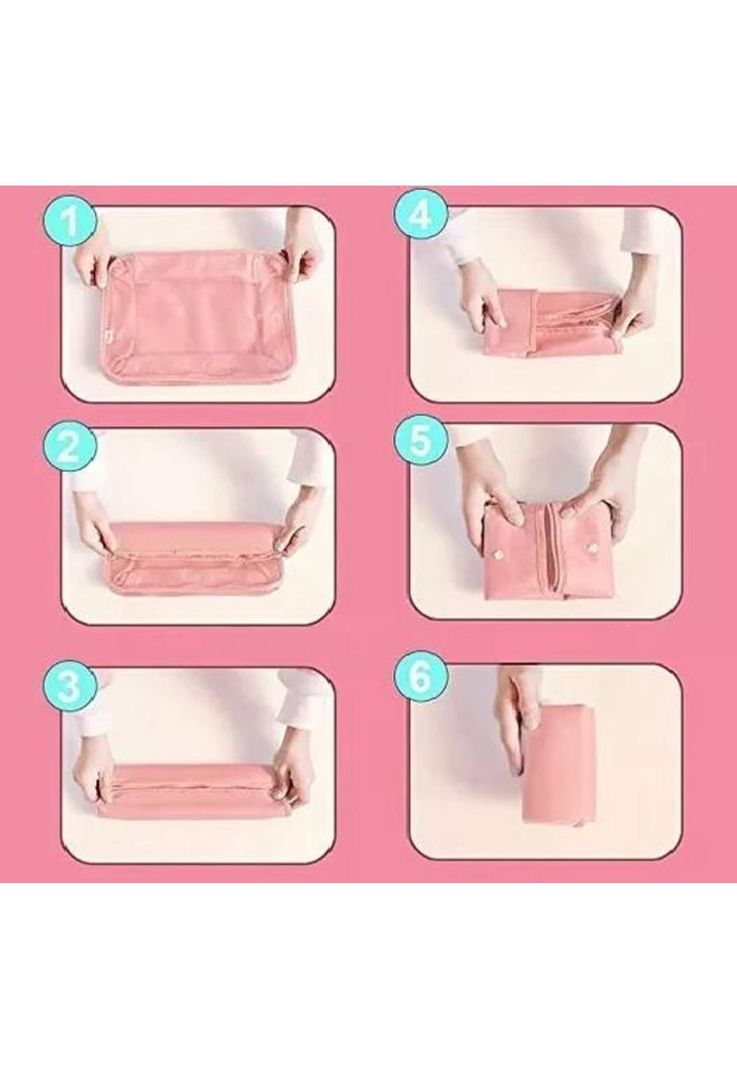 Bolsas de Viaje 8 en 1 - Organizadoras de Viaje para Maleta - Color Rosado-5
