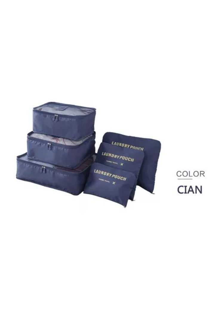 Set de 6 Organizadores de Equipaje de Viaje - Bolsa Ropa Interior - Color Rosado-2