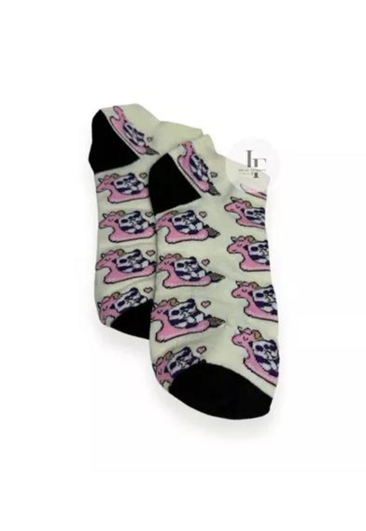 Pack de 12 calcetines para mujer, algodón, con diseños divertidos, multicolor-3