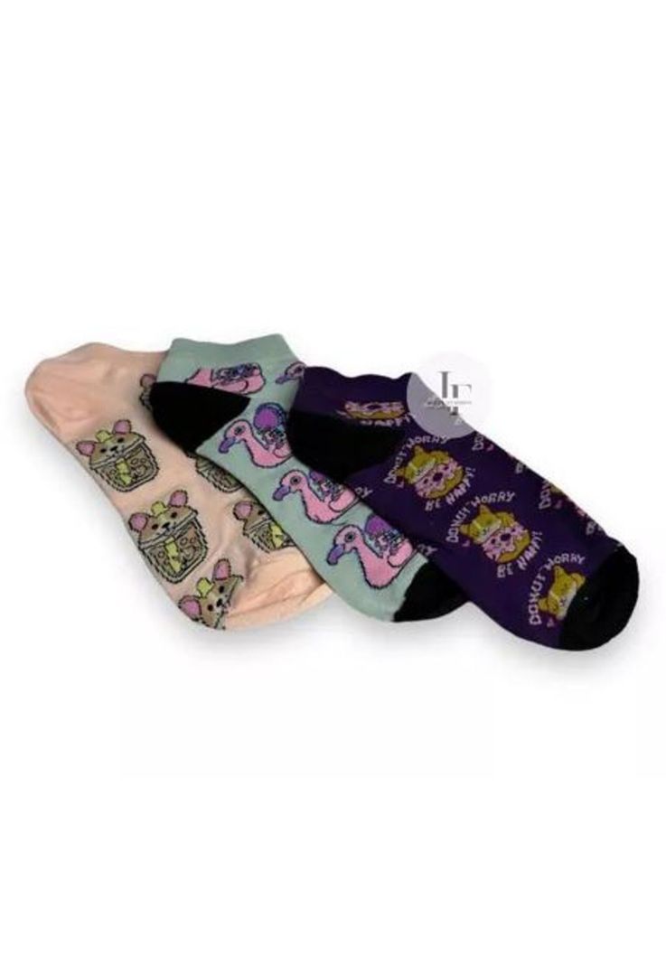 Pack de 12 calcetines para mujer, algodón, con diseños divertidos, multicolor-5