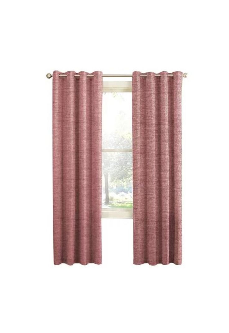 Cortina Blackout 100% 2 Paños 140x220cm Textura Lino Rosado-0