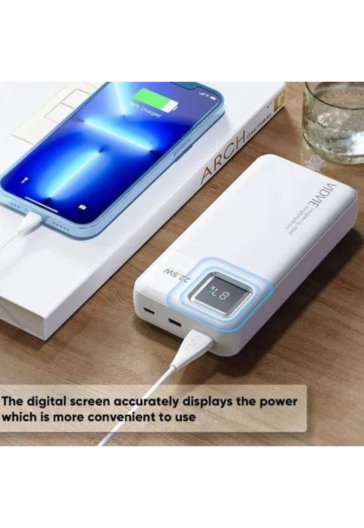 Power bank Vidvie 20,000 mAh, carga rápida, color blanco-2