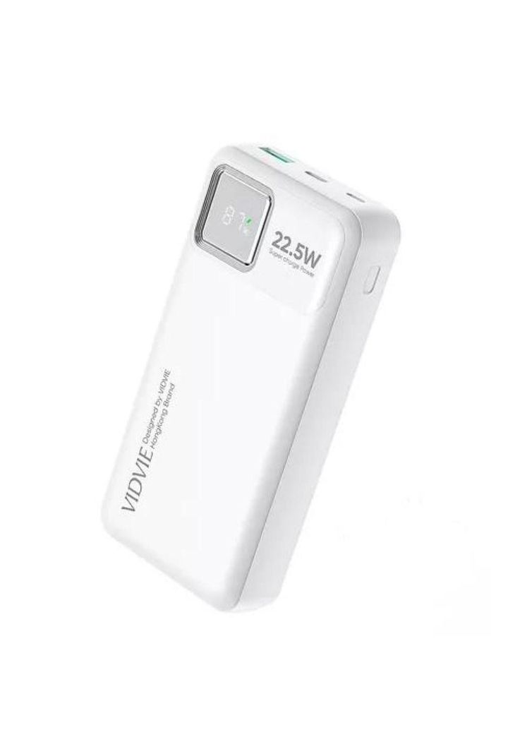 Power bank Vidvie 20,000 mAh, carga rápida, color blanco-0