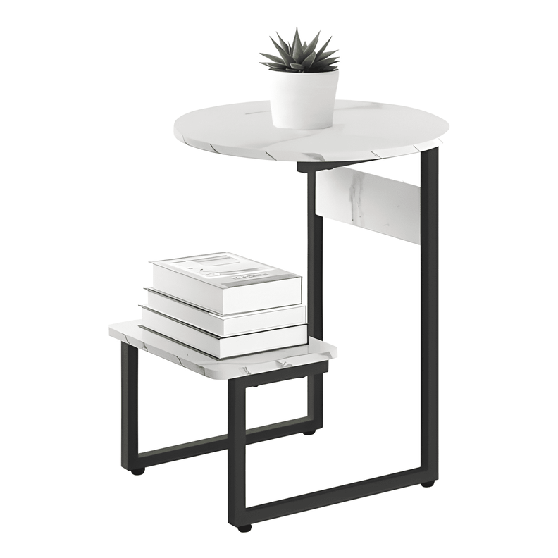 Mesa Lateral Living Auxiliar 2 Niveles Redonda Y Rectangular