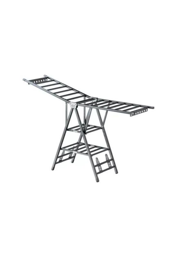 Tendedero plegable acero inoxidable 170 cm, color plateado-0