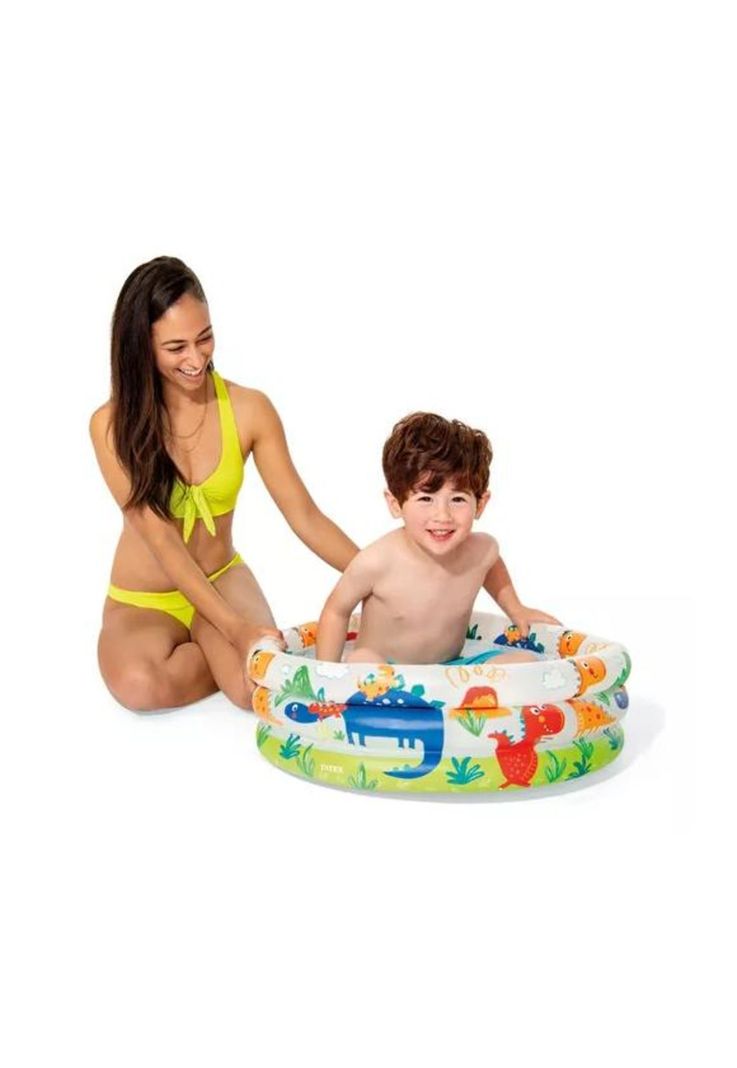 Piscina inflable redonda dinosaurio multicolor-2
