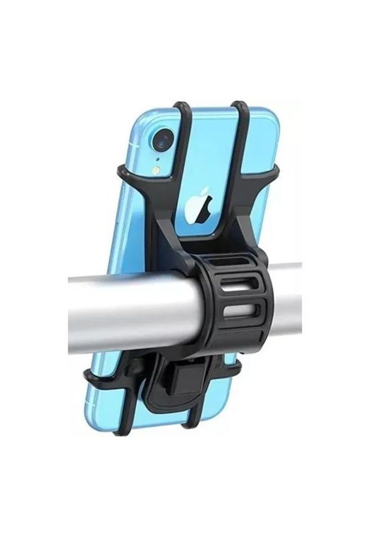 Soporte de teléfono para bicicleta y moto, elástico, color negro-1