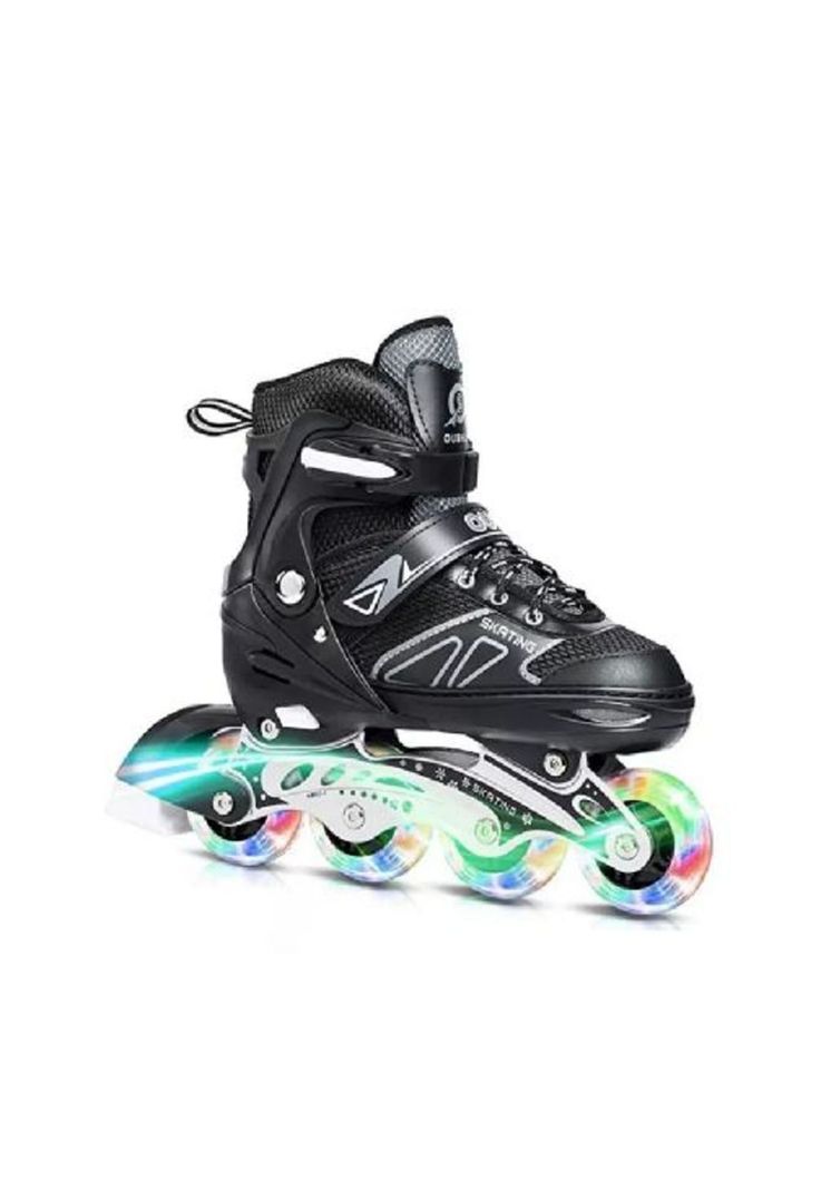 Patines en línea rollers ajustables talla 31-34, negro-0