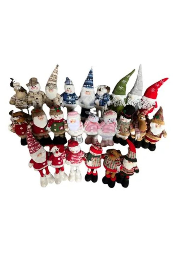 Pack x3 muñecos navideños pata larga pascuero, mono nieve multicolor-1