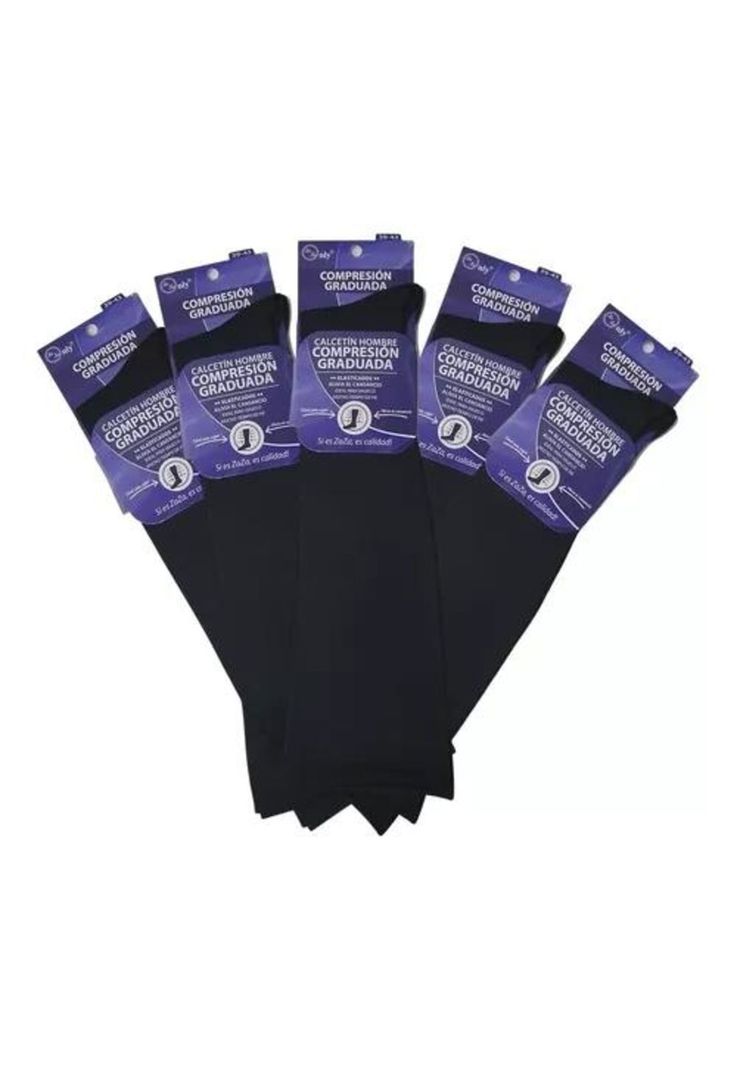 Pack de 5 pares de calcetines de compresión graduada para venas varicosas-0