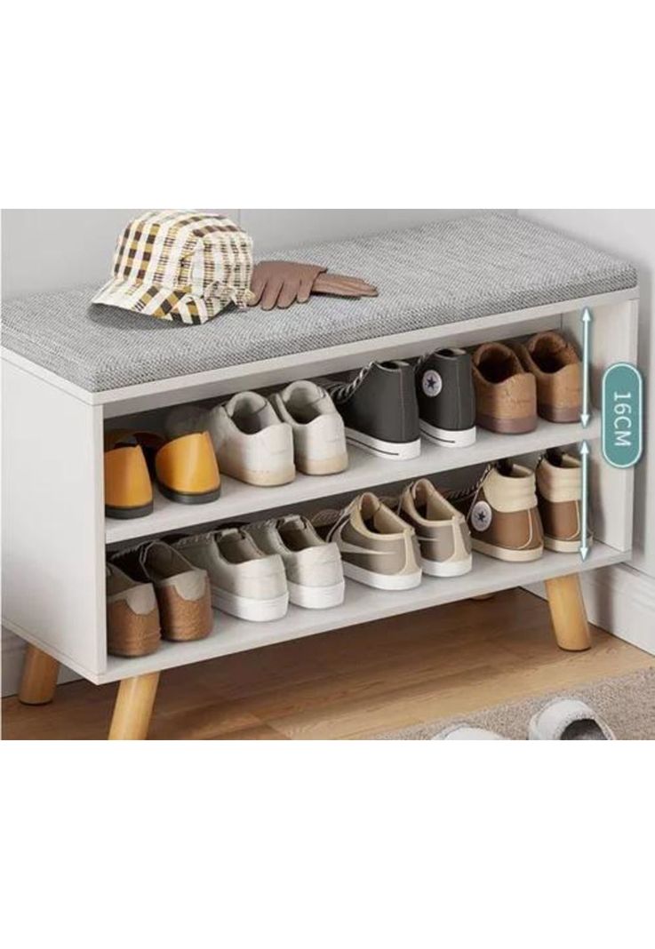 Zapatero Organizador Zapatos Banca Probador Blanco-3