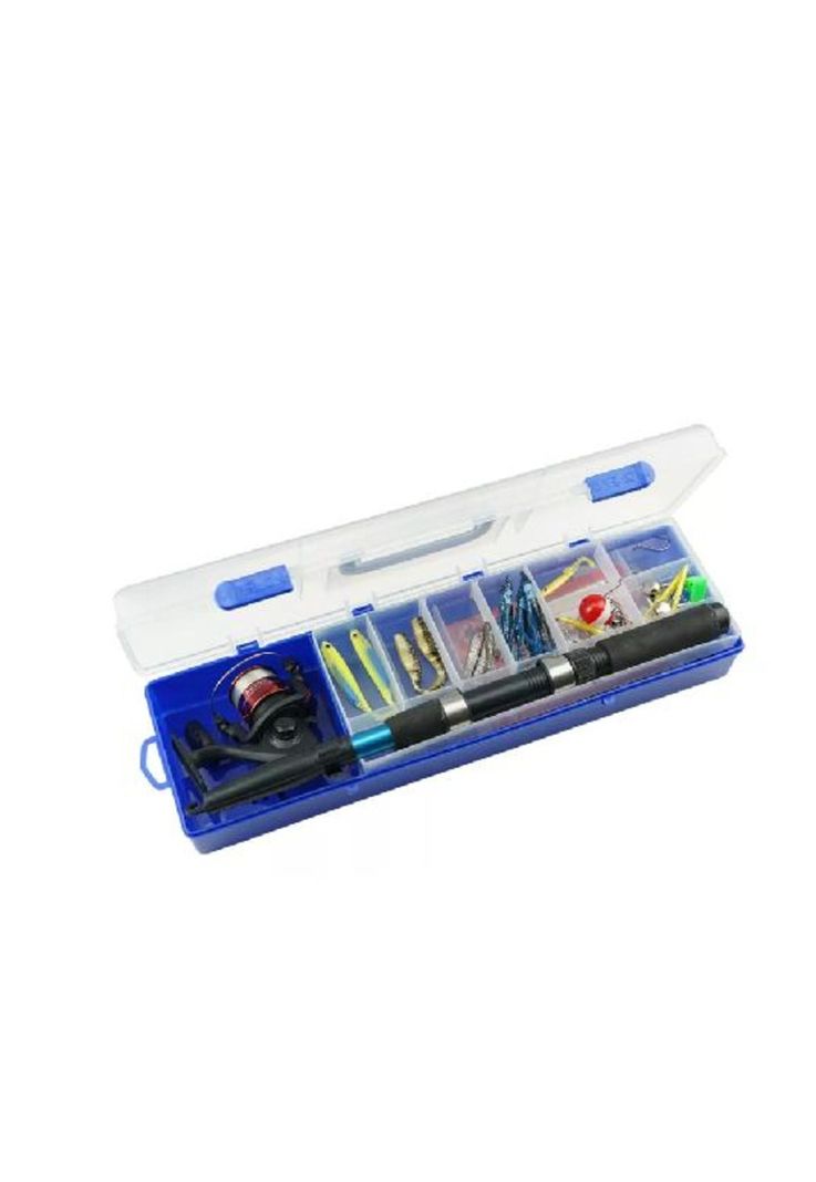 Set o kit de caña de pescar telescópica con accesorios y bolso-1