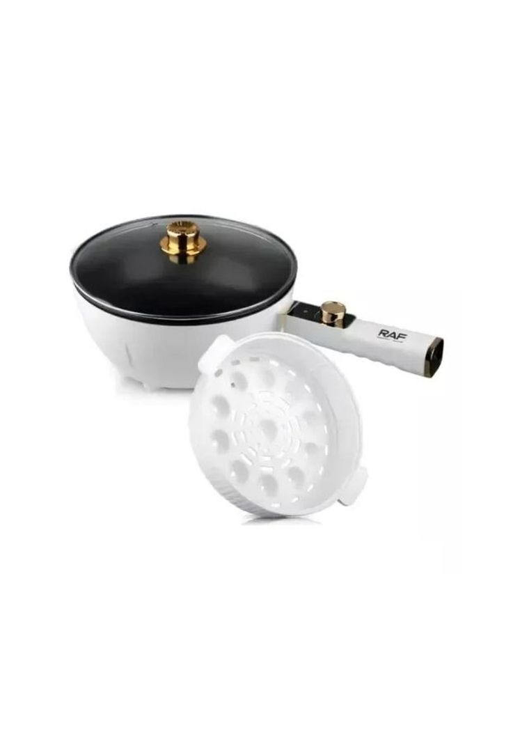 Vaporera olla multifuncional eléctrica antiadherente, color blanco-0