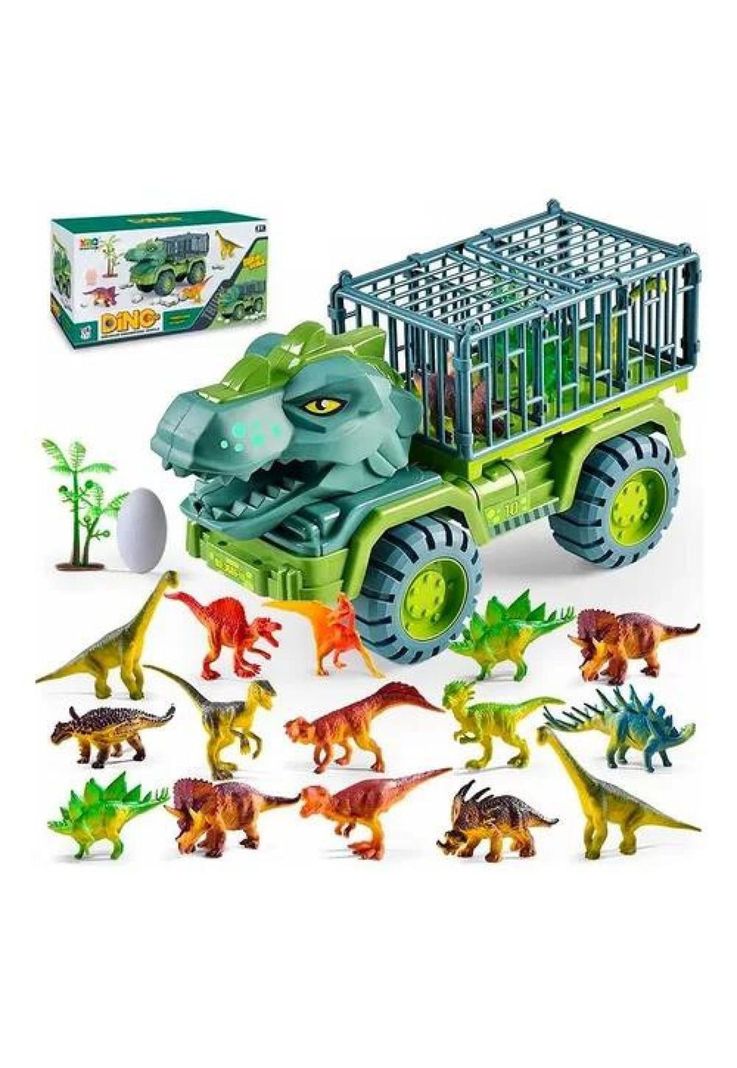 Camion Transportador De Dinosaurios Tiranosaurio Rex Juguete-0