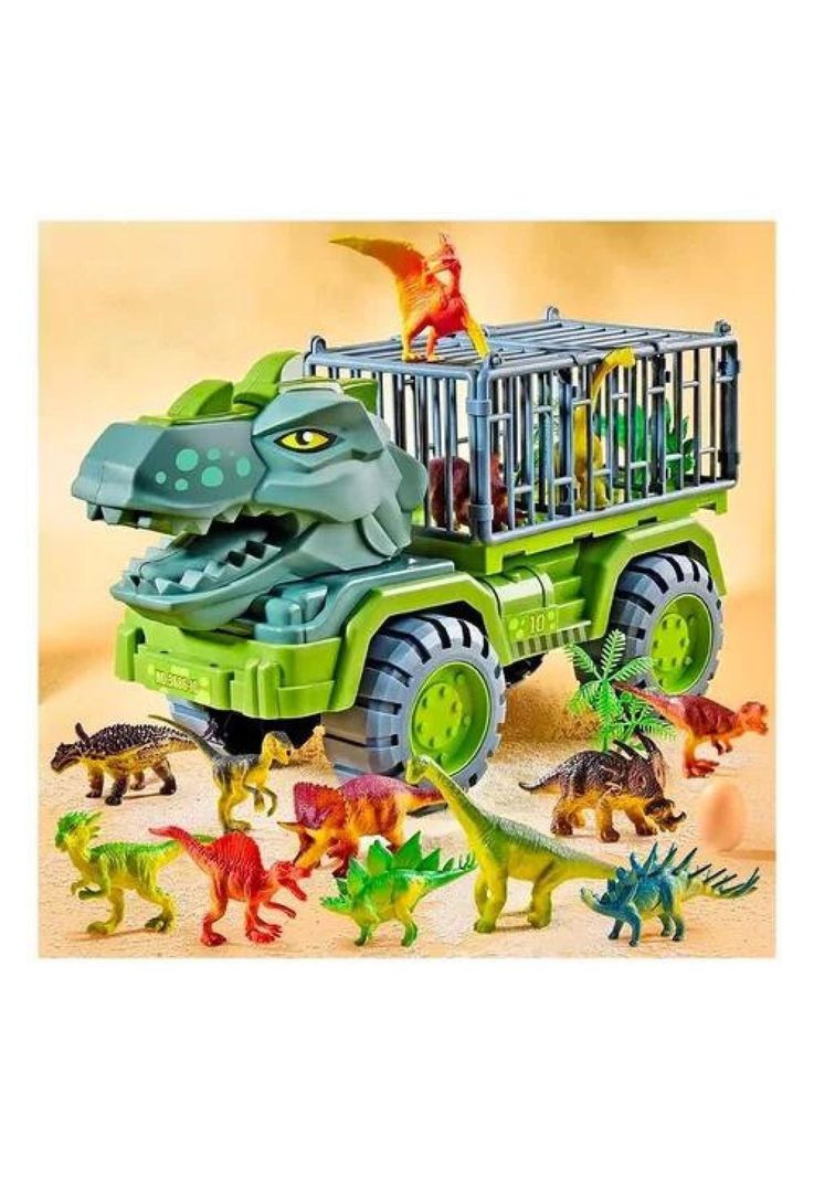 Camion Transportador De Dinosaurios Tiranosaurio Rex Juguete-1
