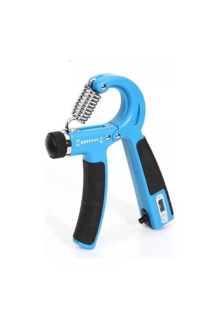 Hand Grip Ejercitador con Contador - 60-10 kg, 60-5 kg, 3 Colores, Color Celeste-1