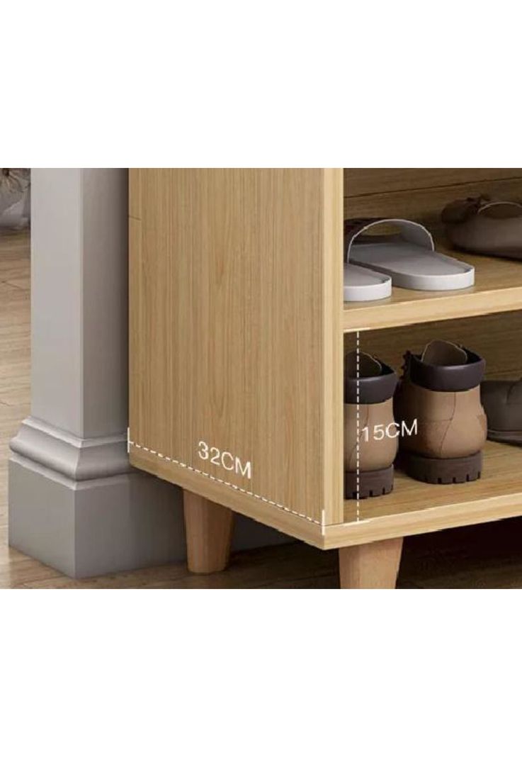 Zapatero Organizador Probador Con Cajonera 67x90x32cm Marrón Claro-2