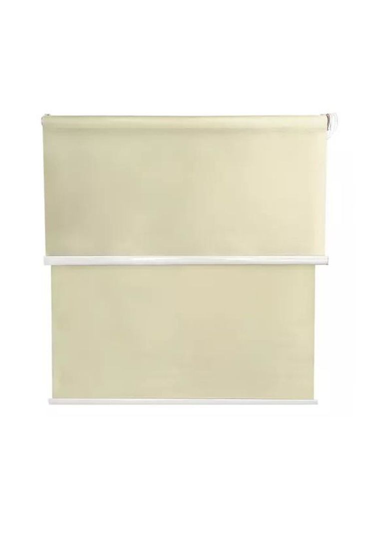 Cortina Roller Blackout 2 Paños 160x240 Doble Visillo Beige Sin Cenefa-0