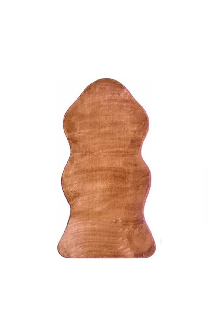 Bajada de Cama Alfombra Manta Peluda 120x60 cm Marrón-0