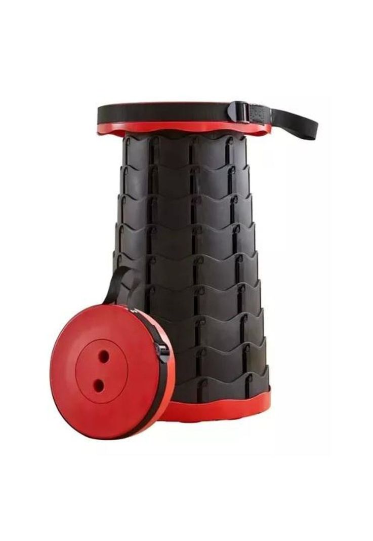 Silla taburete plegable portátil para piso interior y exterior negra-1