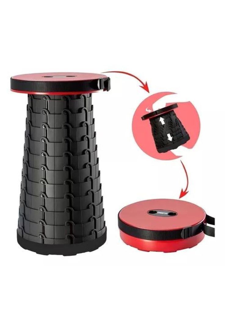 Silla taburete plegable portátil para piso interior y exterior negra-2