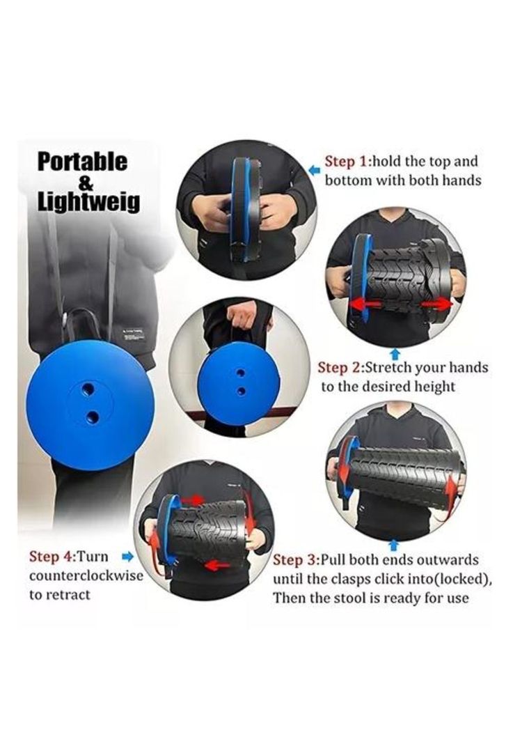 Silla taburete plegable portátil para piso interior y exterior negra-5