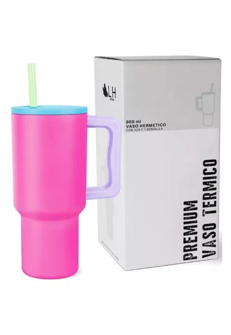 Vaso térmico mug LH 900 lt, acero inoxidable, fucsia-0