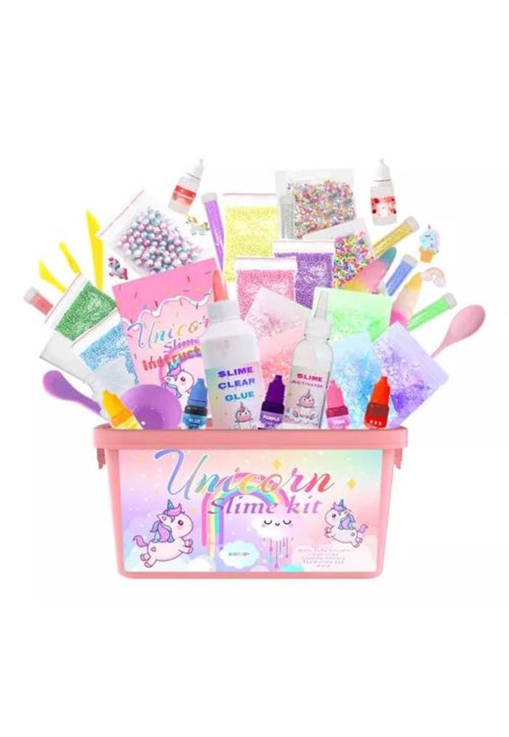 Kit para hacer slime unicornio incluye todos los accesorios-0