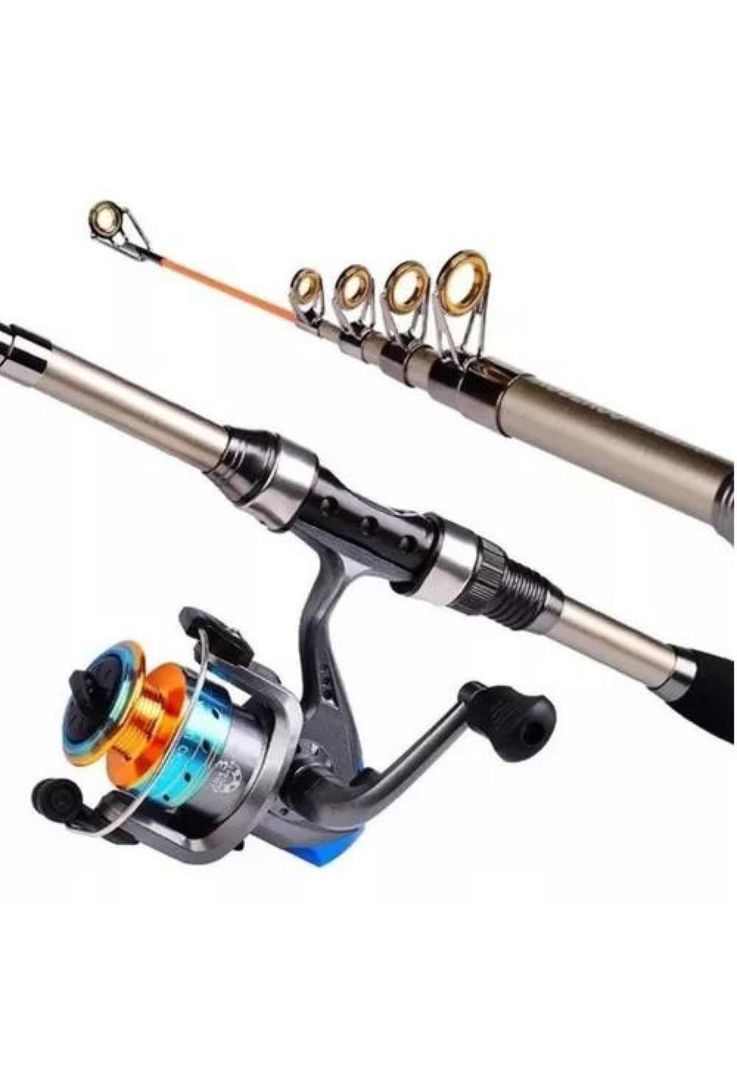 Kit de pesca 1.8 m caña, carrete, señuelo y accesorios multicolor-1