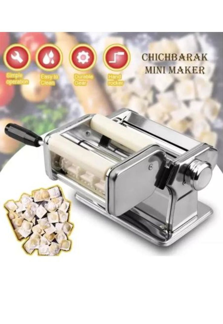 Máquina para hacer ravioles pasta manual color plata-2