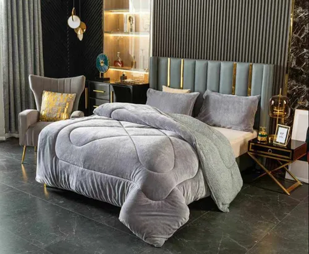 Cobertor chiporro 2 plazas plush gris