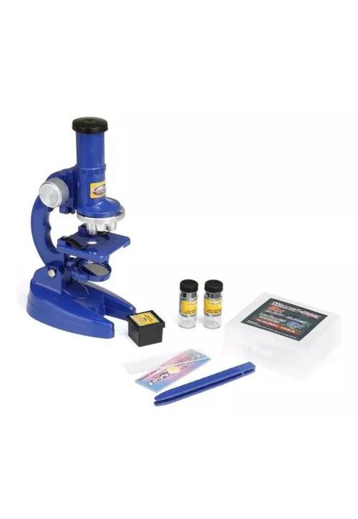 Microscopio para Estudiantes Principiantes - Con Accesorios, Color Azul-1
